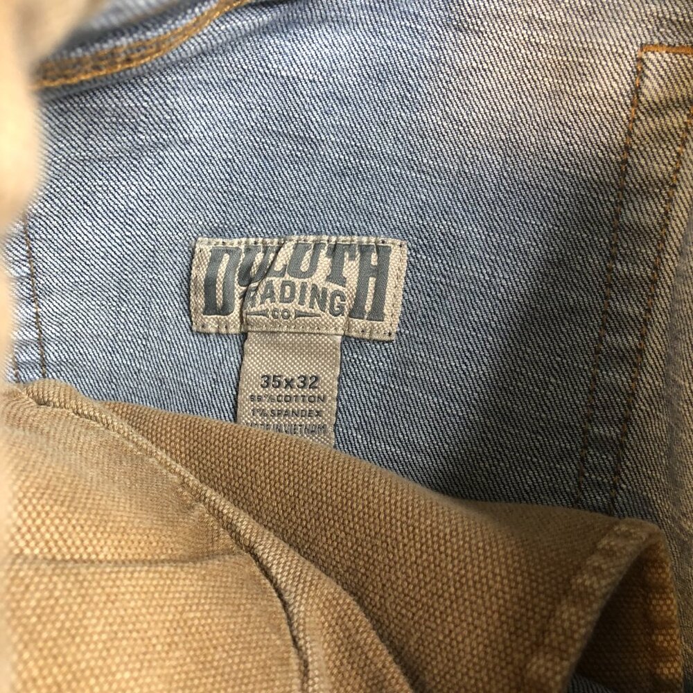 Duluth Trading Jeans Men 32x30 Blue Ballroom Double Flex Carpenter Work Stretch - Picture 3 of 10